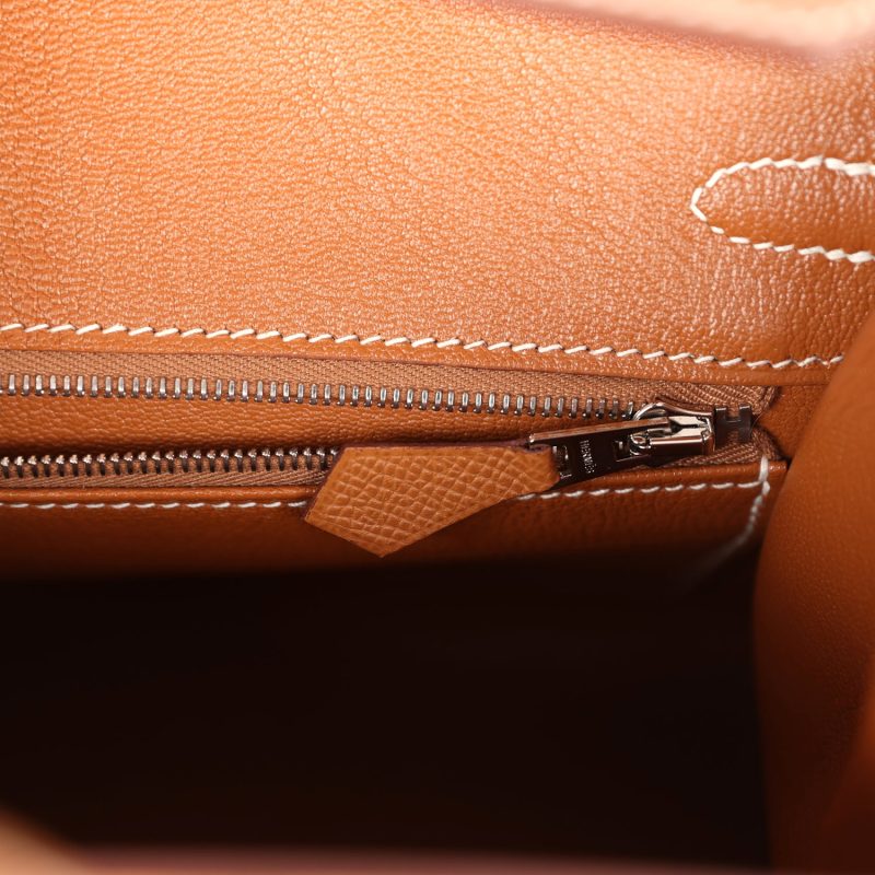 Hermes Birkin Sellier 25 Gold Epsom Palladium Hardware - Image 8