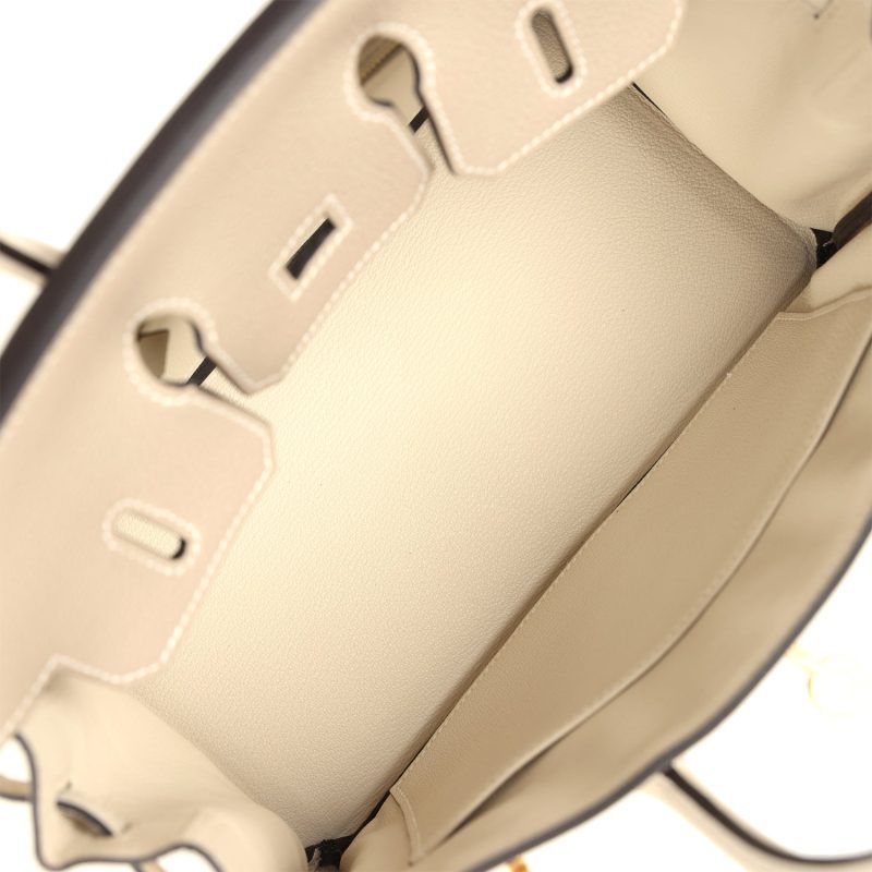 Hermes Special Order (HSS) Birkin 25 Gris Tourterelle and Craie Togo Brushed Gold Hardware - Image 7