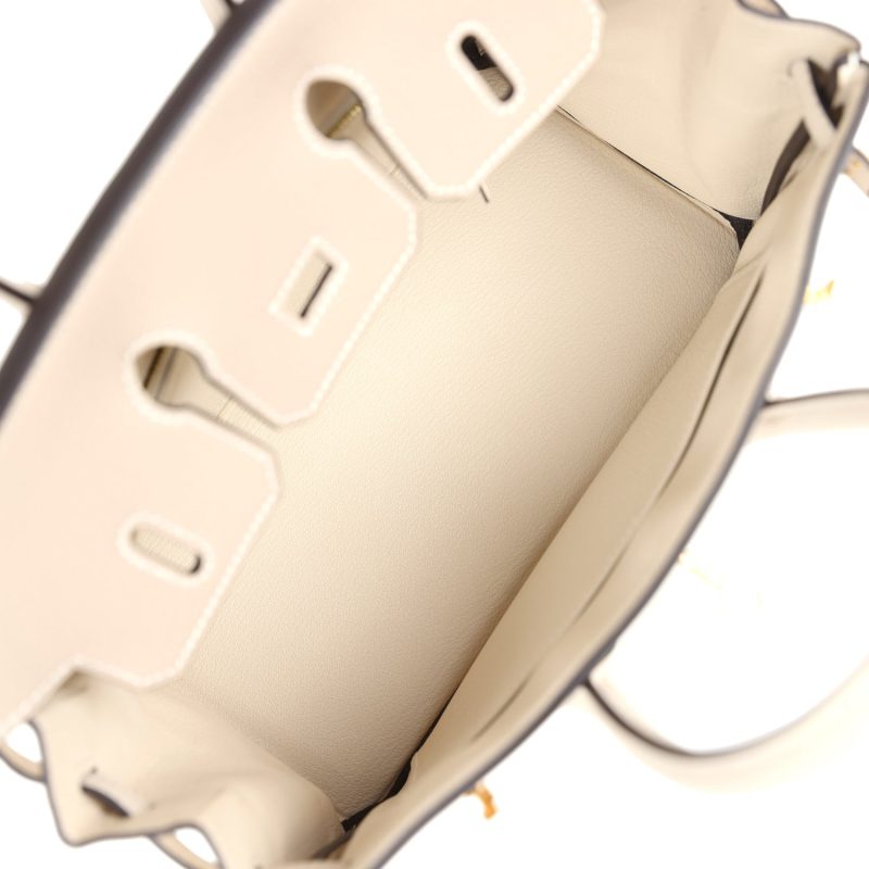Hermes Special Order (HSS) Birkin 25 Gris Asphalte and Craie Togo Brushed Gold Hardware - Image 7