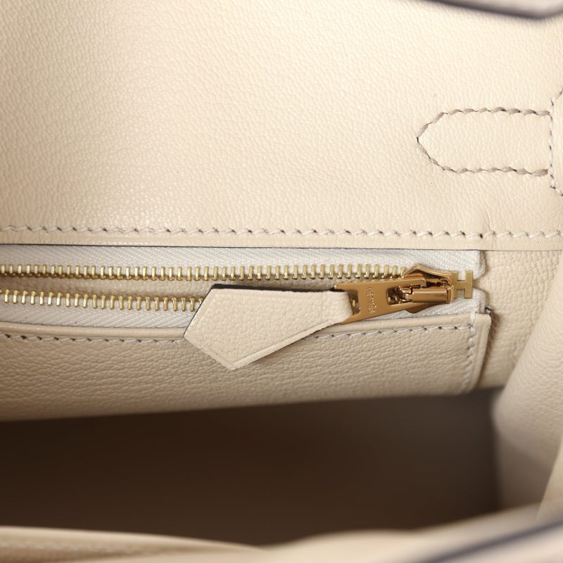 Hermes Special Order (HSS) Birkin 25 Gris Asphalte and Craie Togo Brushed Gold Hardware - Image 8