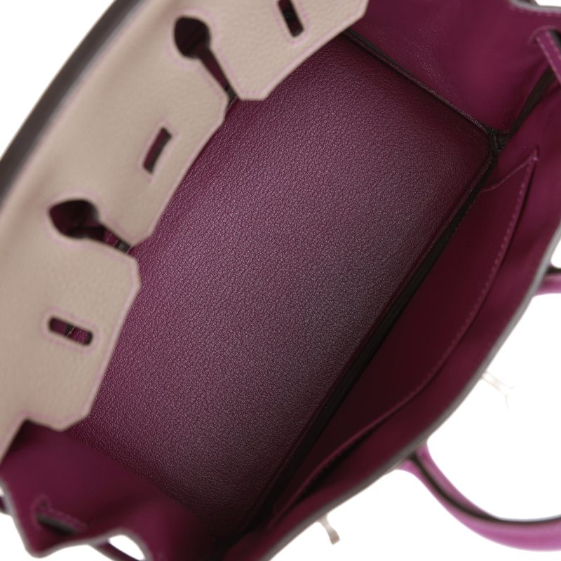 Hermes Special Order (HSS) Birkin 25 Gris Asphalte and Anenome Togo Brushed Palladium Hardware - Image 7