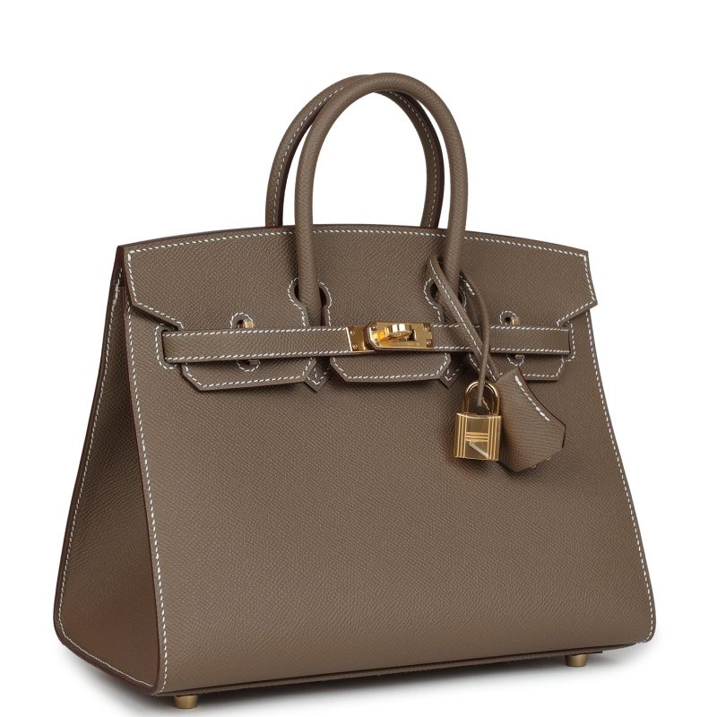 Hermes Birkin Sellier 25 Etoupe Epsom Gold Hardware - Image 2