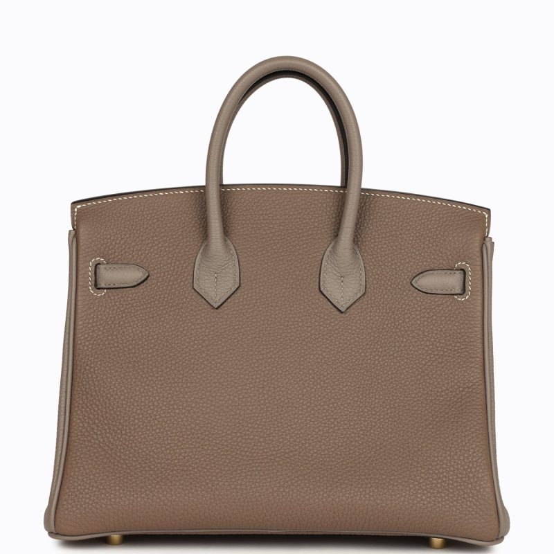 Hermes Special Order (HSS) Birkin 25 Etoupe and Etain Togo Brushed Gold Hardware - Image 4