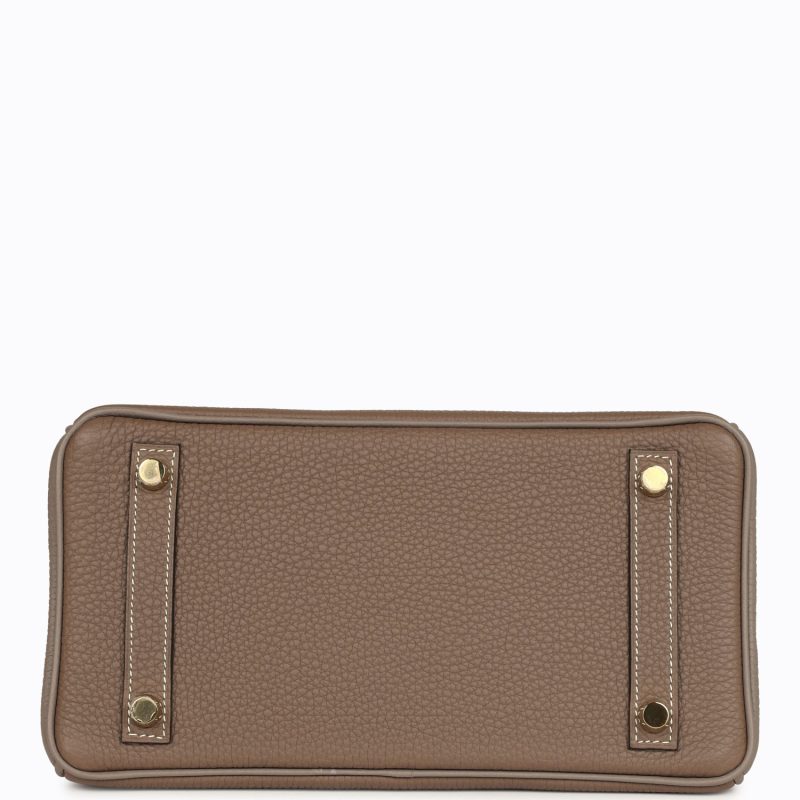Hermes Special Order (HSS) Birkin 25 Etoupe and Etain Togo Brushed Gold Hardware - Image 5