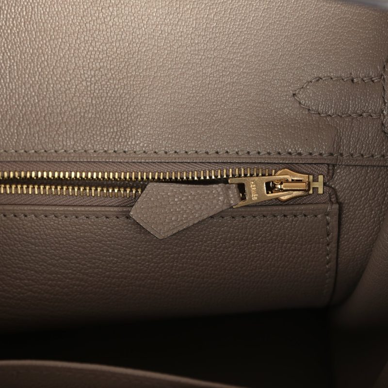 Hermes Special Order (HSS) Birkin 25 Etoupe and Etain Togo Brushed Gold Hardware - Image 8