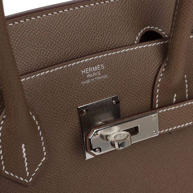 Hermes Birkin Sellier 30 Etoupe Epsom Palladium Hardware - Image 6