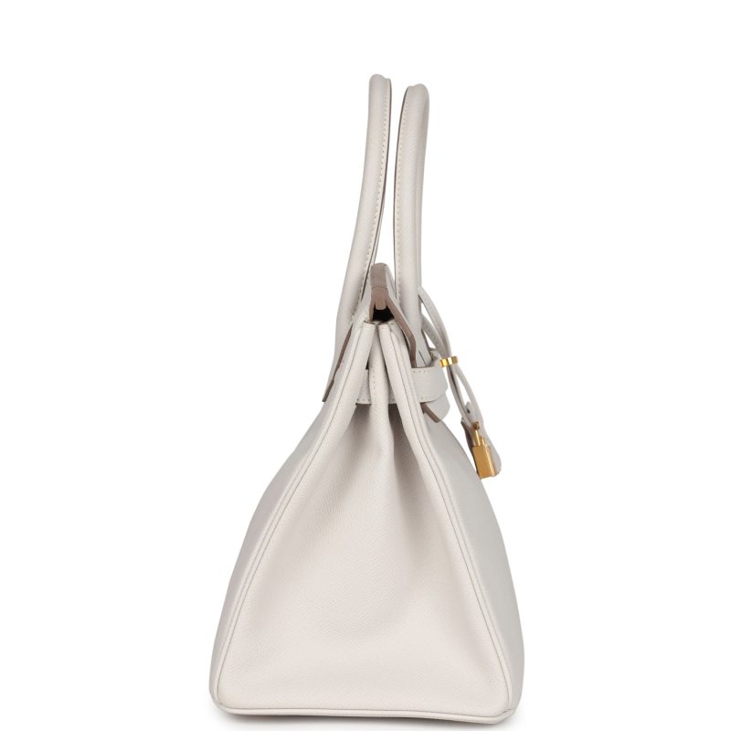 Hermes Birkin 30 Gris Pale Epsom Gold Hardware - Image 3