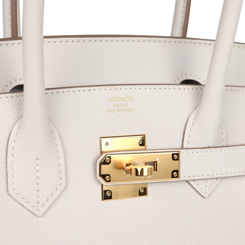 Hermes Birkin 30 Gris Pale Epsom Gold Hardware - Image 6