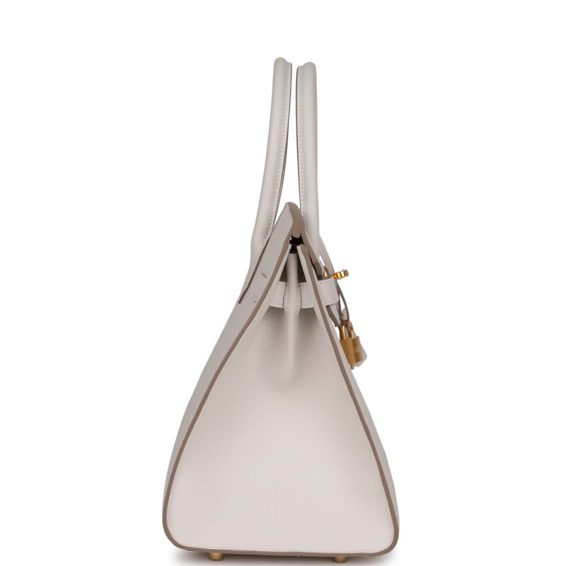 Hermes Birkin Sellier 30 Gris Pale Epsom Gold Hardware - Image 3