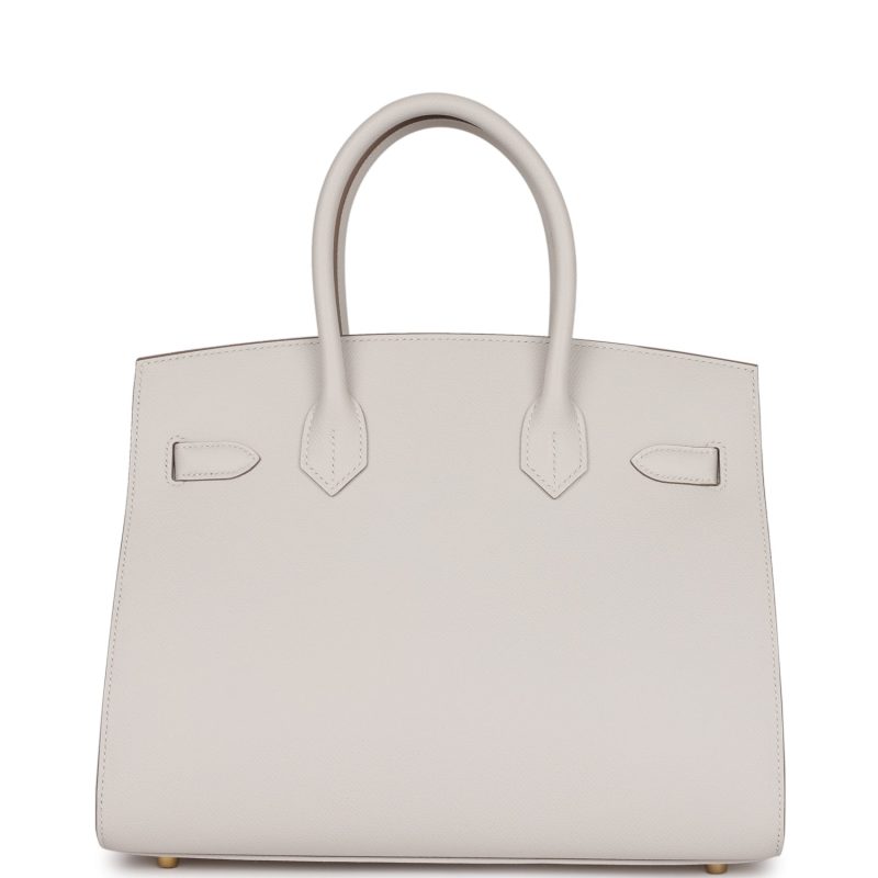 Hermes Birkin Sellier 30 Gris Pale Epsom Gold Hardware - Image 4