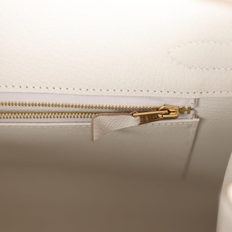 Hermes Birkin Sellier 30 Gris Pale Epsom Gold Hardware - Image 8