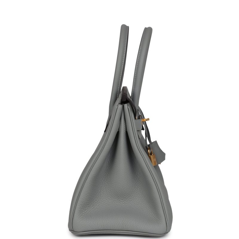 Hermes Birkin 30 Gris Mouette Togo Gold Hardware - Image 3