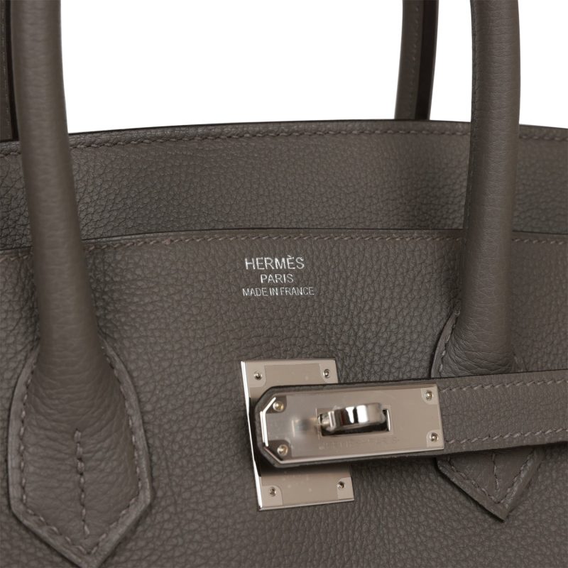 Hermes Birkin 35 Gris Meyer Togo Palladium Hardware - Image 6