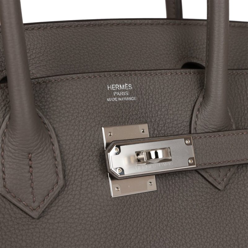 Hermes Birkin 30 Etain Togo Palladium Hardware - Image 6
