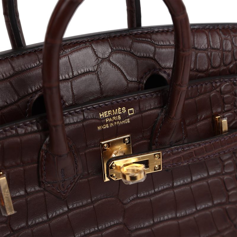 Hermes Birkin Sellier 20 Havane Matte Alligator Gold Hardware - Image 6