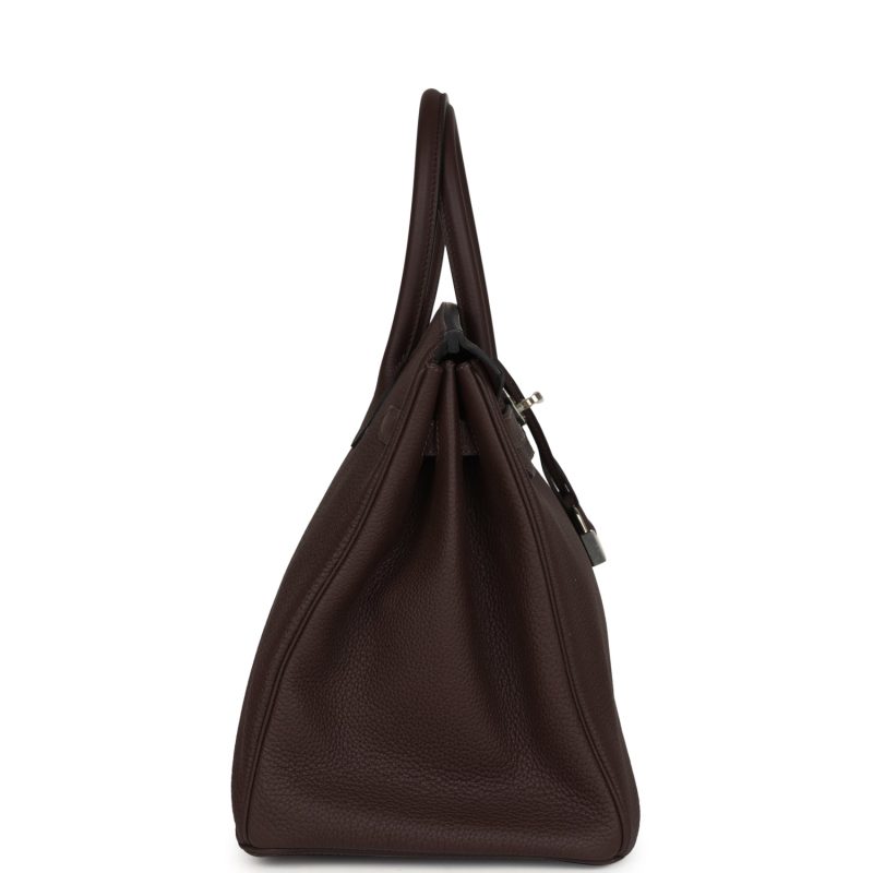 Hermes Birkin 35 Chocolate Togo Palladium Hardware - Image 3