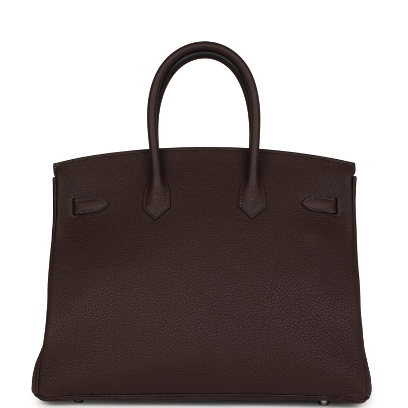 Hermes Birkin 35 Chocolate Togo Palladium Hardware - Image 4