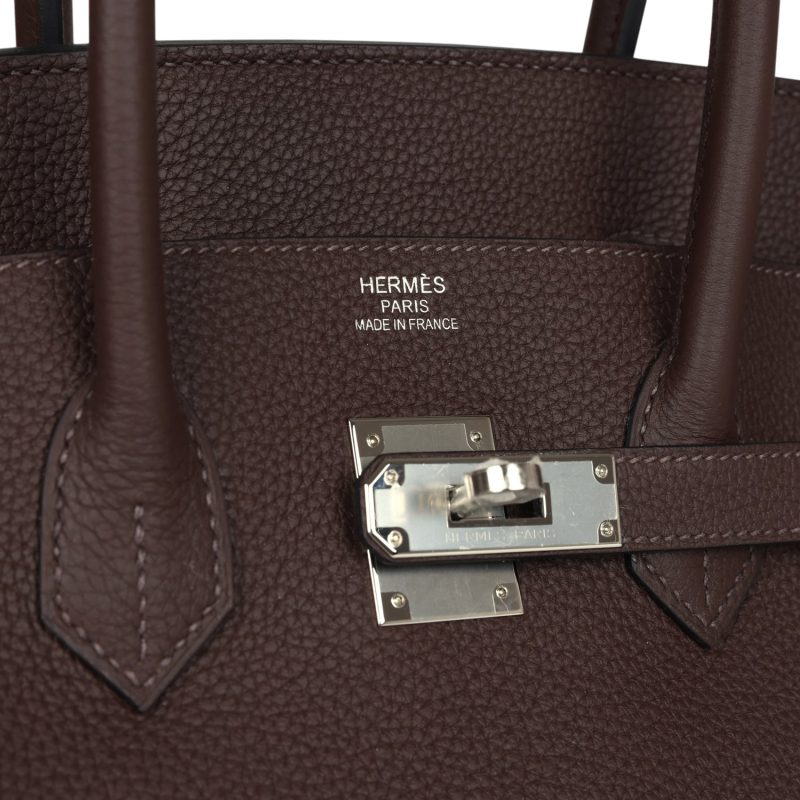 Hermes Birkin 35 Chocolate Togo Palladium Hardware - Image 6
