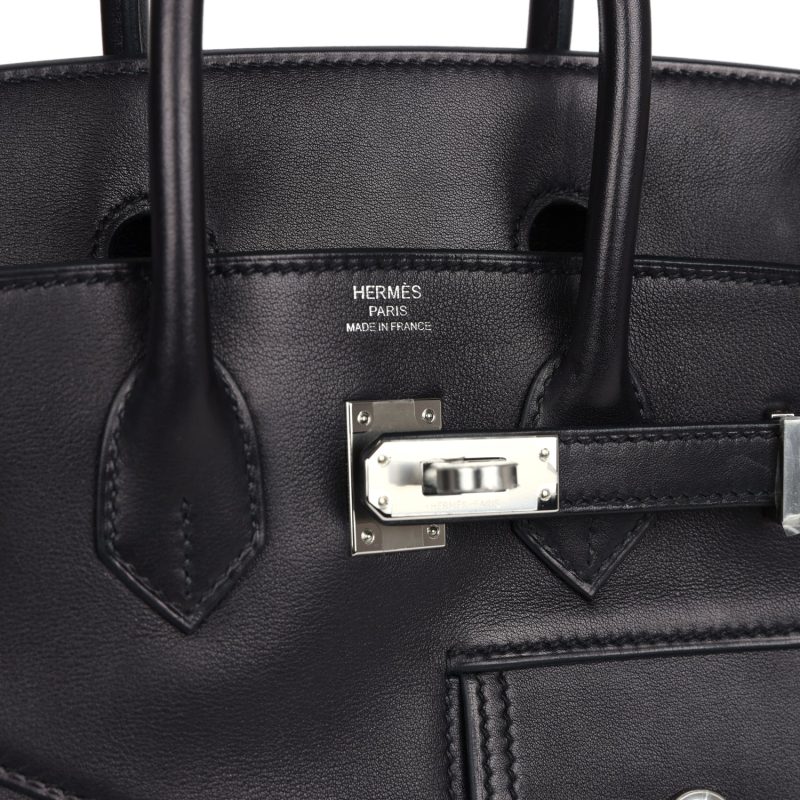 Hermes Limited Edition Birkin Rock 25 Black Volupto Palladium Hardware - Image 8