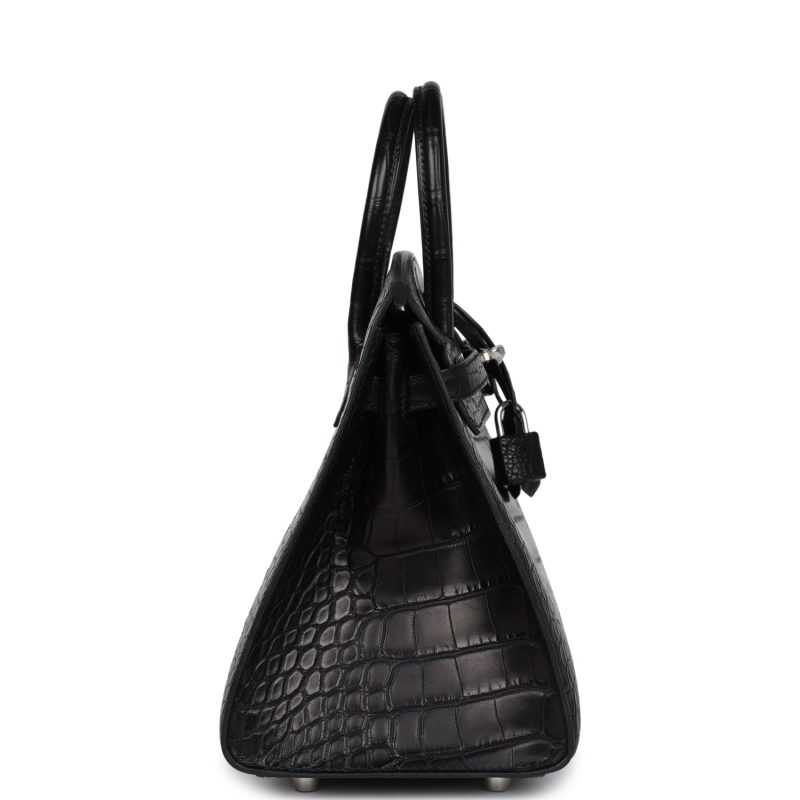 Hermes Birkin Sellier 25 Black Matte Alligator Palladium Hardware - Image 3