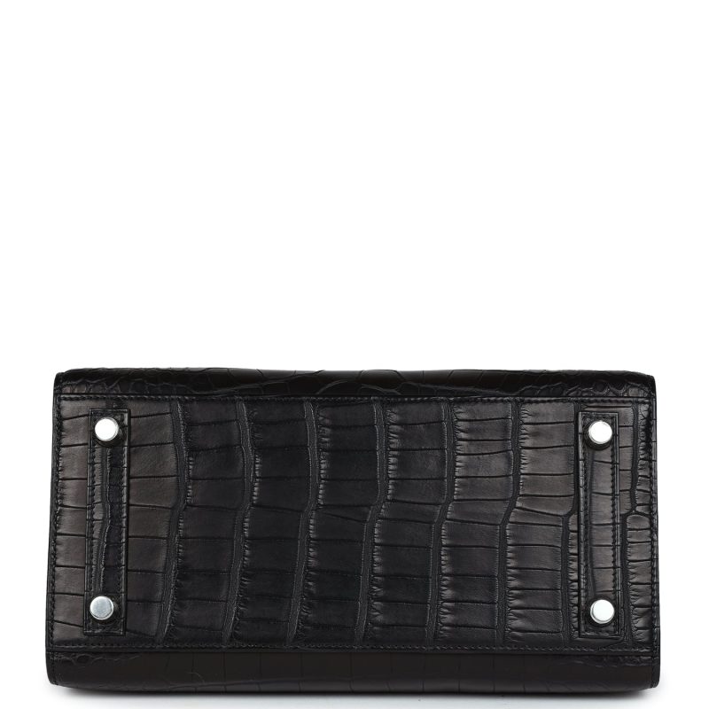 Hermes Birkin Sellier 25 Black Matte Alligator Palladium Hardware - Image 5