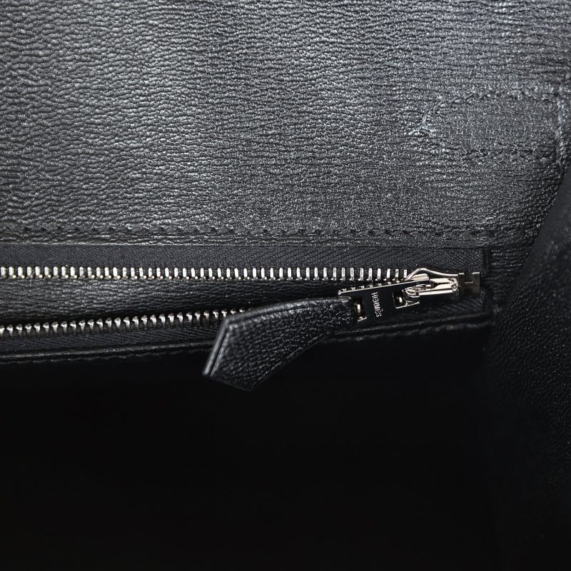 Hermes Birkin Sellier 25 Black Matte Alligator Palladium Hardware - Image 8