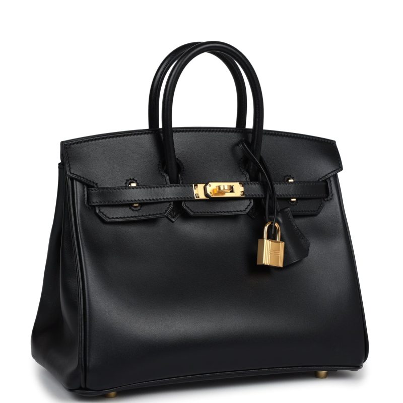 Hermes Birkin 25 Black Box Gold Hardware - Image 2