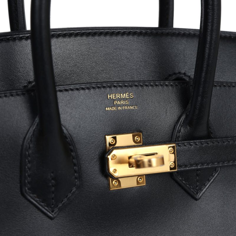 Hermes Birkin 25 Black Box Gold Hardware - Image 6