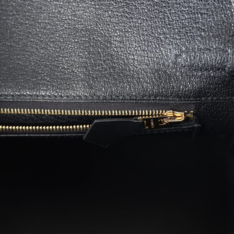 Hermes Birkin 25 Black Box Gold Hardware - Image 8