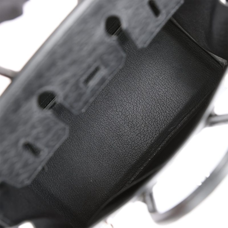 Hermes Birkin 25 Black Ostrich Palladium Hardware - Image 7