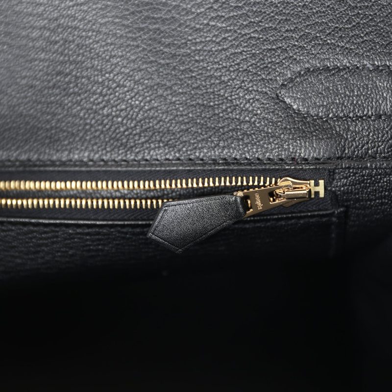 Hermes Birkin 30 Black Tadelakt Gold Hardware - Image 8