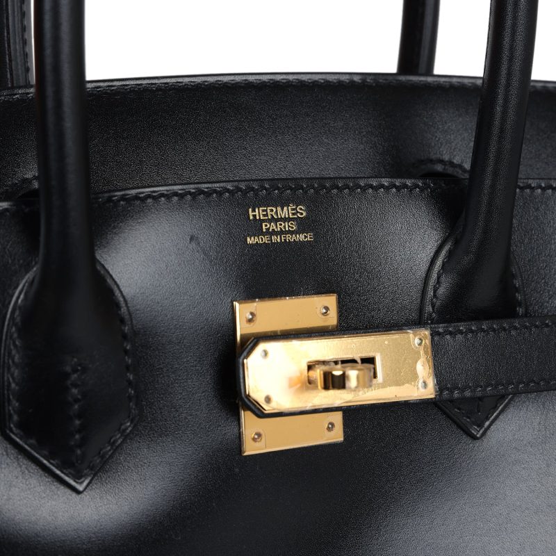 Hermes Birkin 30 Black Box Gold Hardware - Image 6
