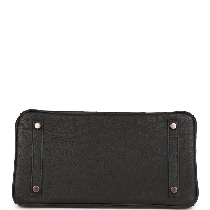 Hermes Birkin 30 Black Ostrich Rose Gold Hardware - Image 5