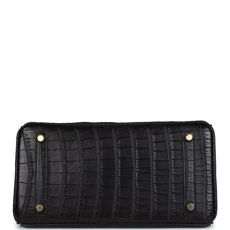 Hermes Birkin 30 Black Matte Alligator Gold Hardware - Image 5