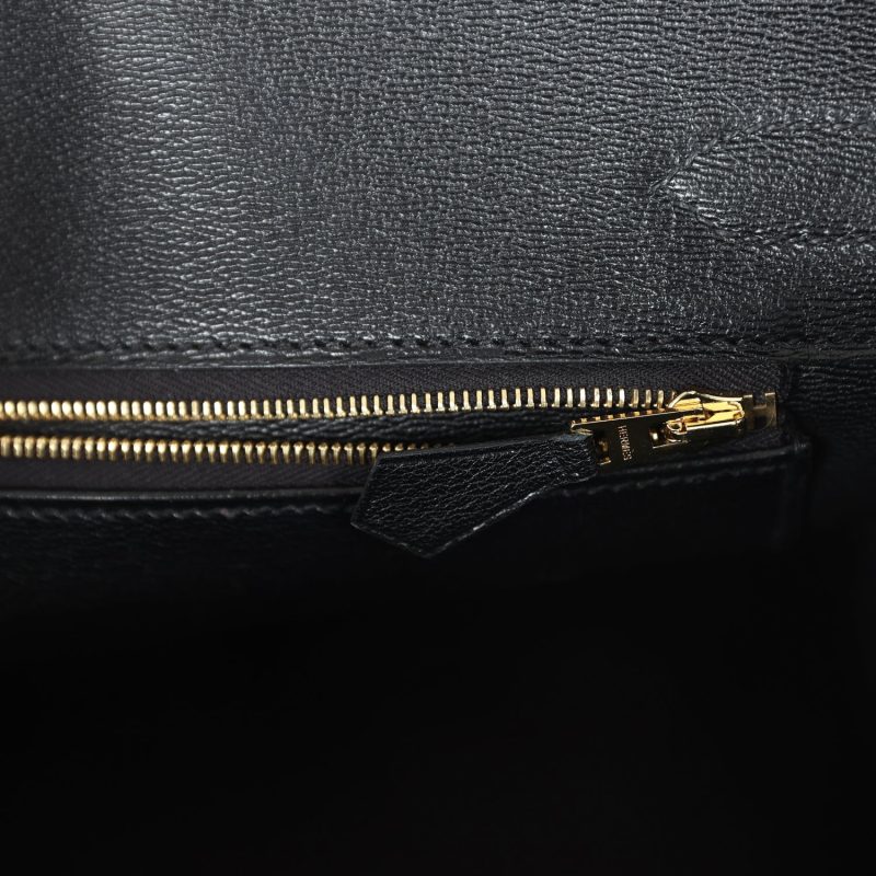 Hermes Birkin 30 Black Matte Alligator Gold Hardware - Image 8