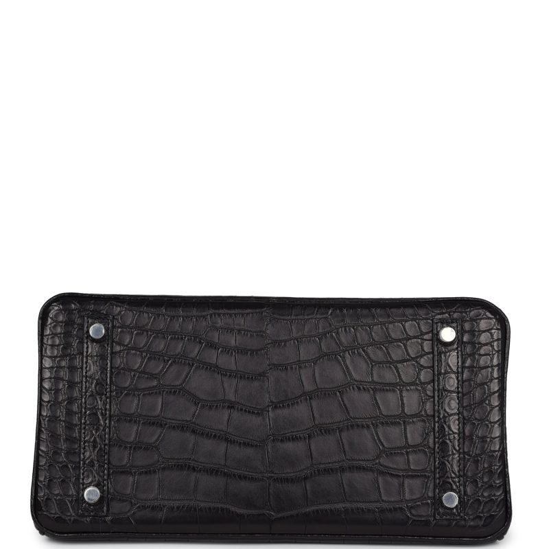 Hermes Birkin 30 Black Matte Alligator Palladium Hardware - Image 5