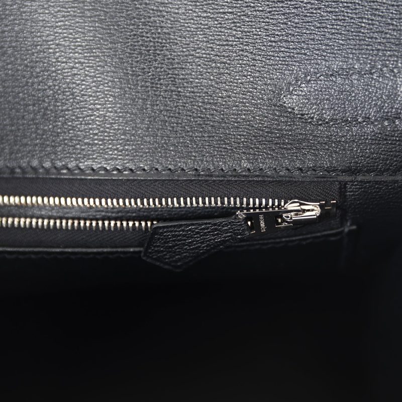 Hermes Birkin 30 Black Matte Alligator Palladium Hardware - Image 8