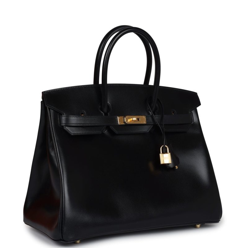 Hermes Birkin 35 Black Box Gold Hardware - Image 2