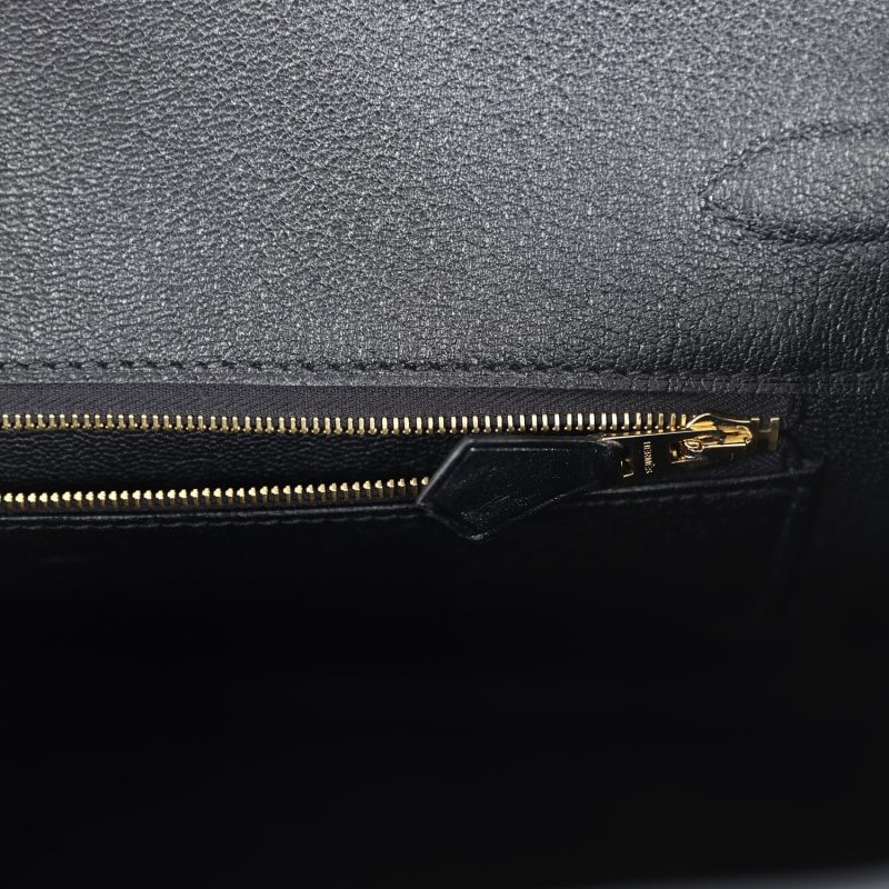 Hermes Birkin 35 Black Box Gold Hardware - Image 8
