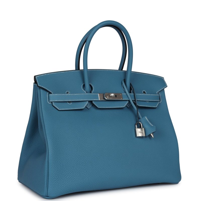 Hermes Birkin 35 Blue Jean Togo Palladium Hardware - Image 2