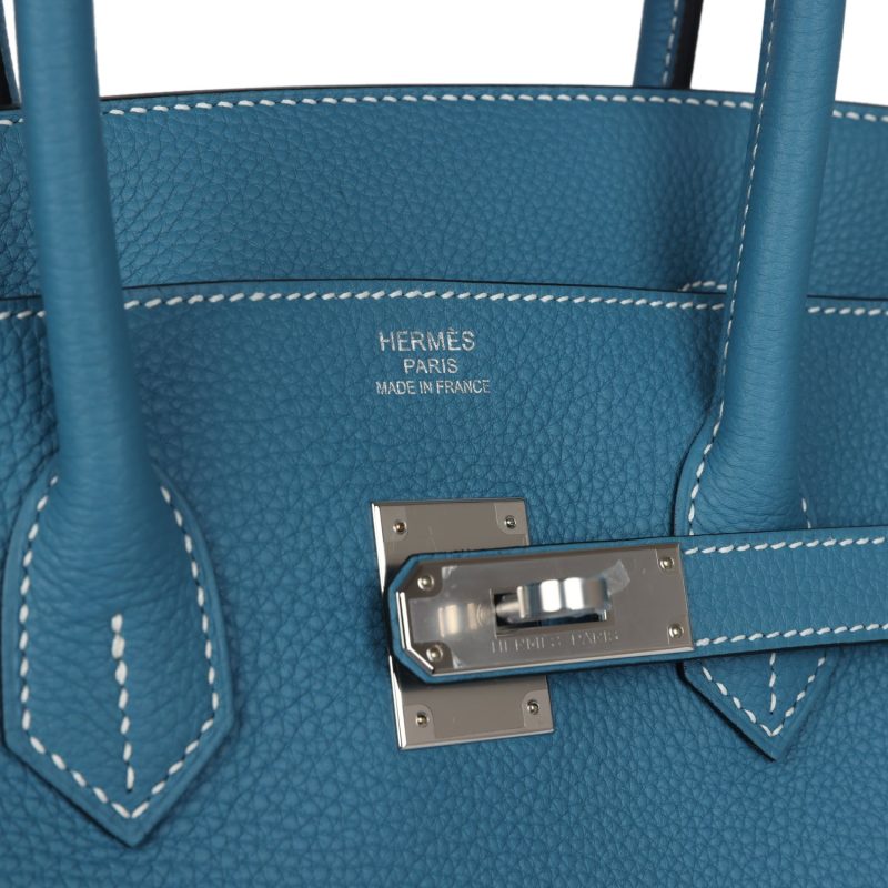 Hermes Birkin 35 Blue Jean Togo Palladium Hardware - Image 6