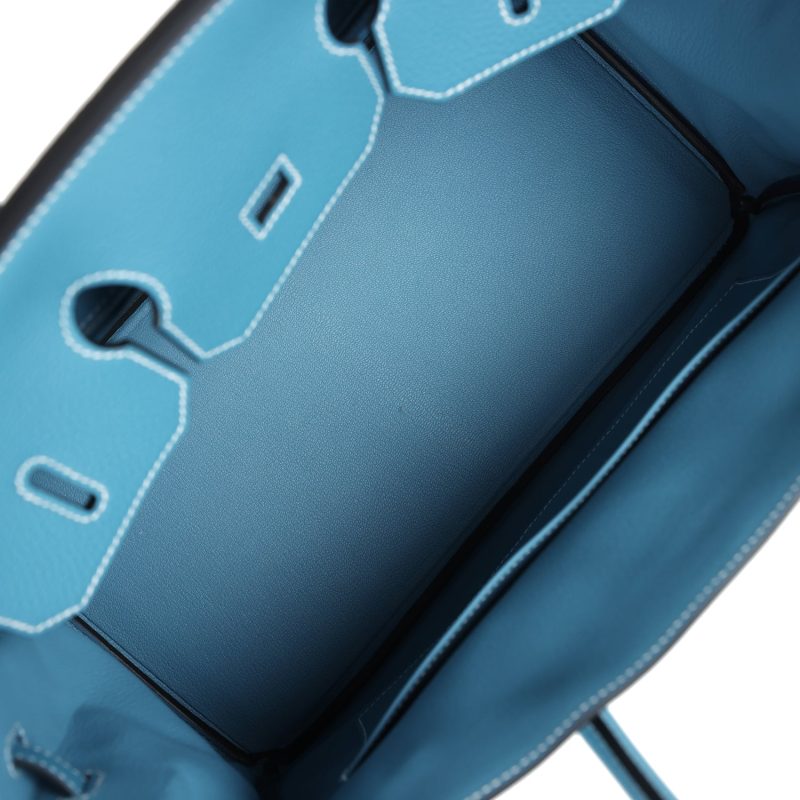 Hermes Birkin 35 Blue Jean Togo Palladium Hardware - Image 7
