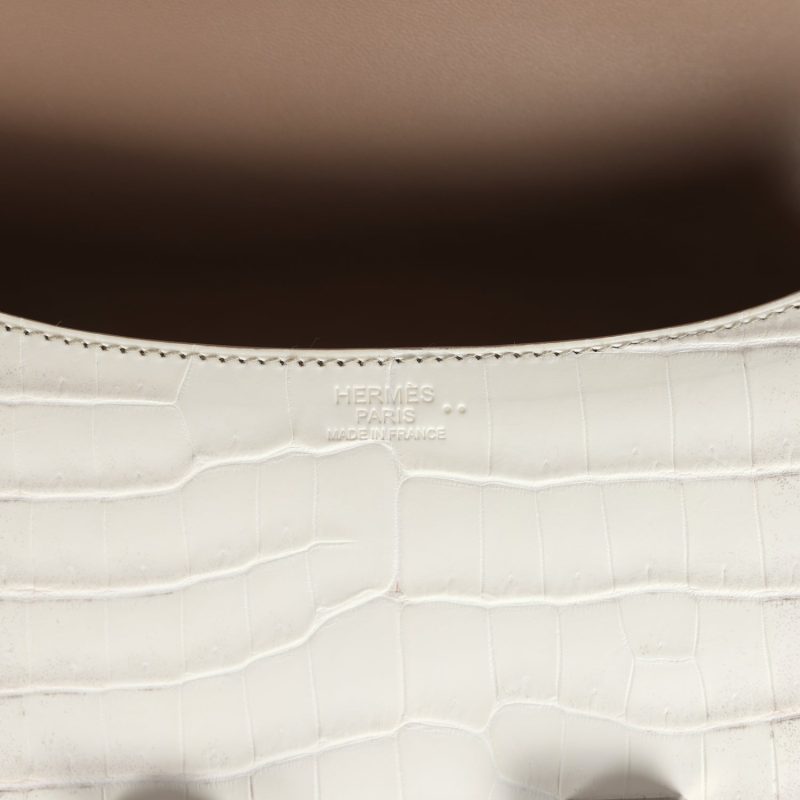 Hermes Constance 1-24 Himalaya Matte Niloticus Crocodile Palladium Hardware - Image 7