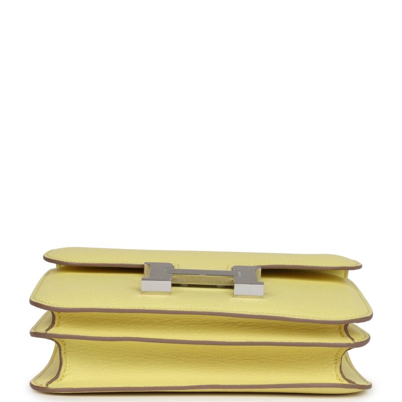 Hermes Constance 18 Limoncello Chevre Mysore Palladium Hardware - Image 5