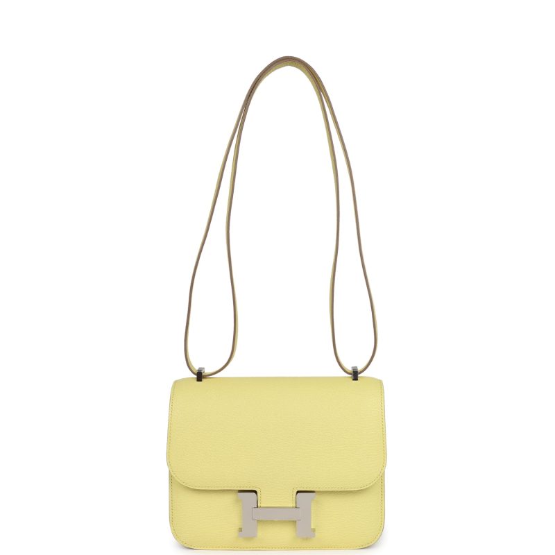 Hermes Constance 18 Limoncello Chevre Mysore Palladium Hardware - Image 6