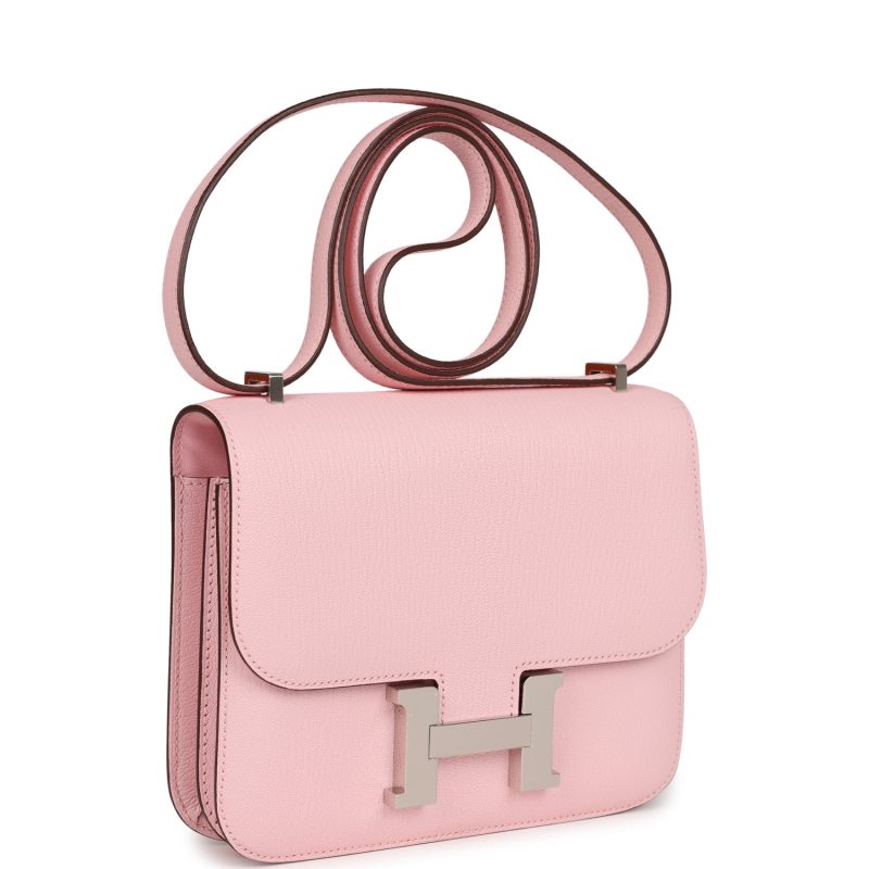 Hermes Constance 18 Rose Sakura Chevre Palladium Hardware - Image 2