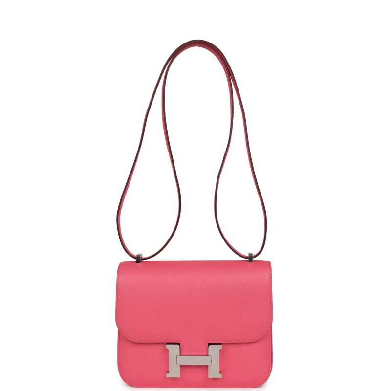 Hermes Constance 18 Rose Azalee Epsom Palladium Hardware - Image 6