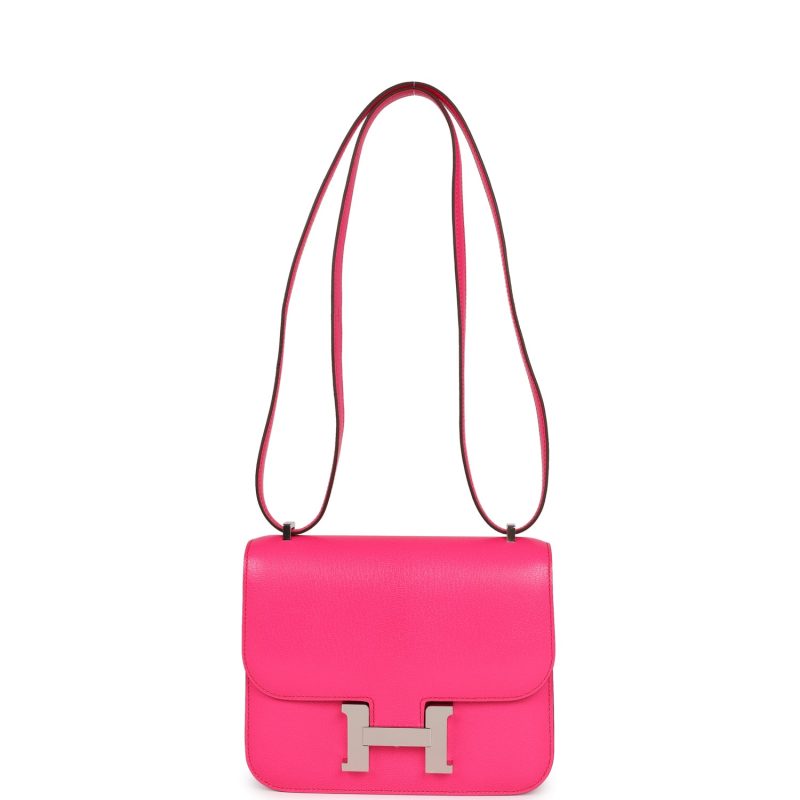 Hermes Constance 18 Rose Pop Chevre Chamkila Palladium Hardware - Image 6
