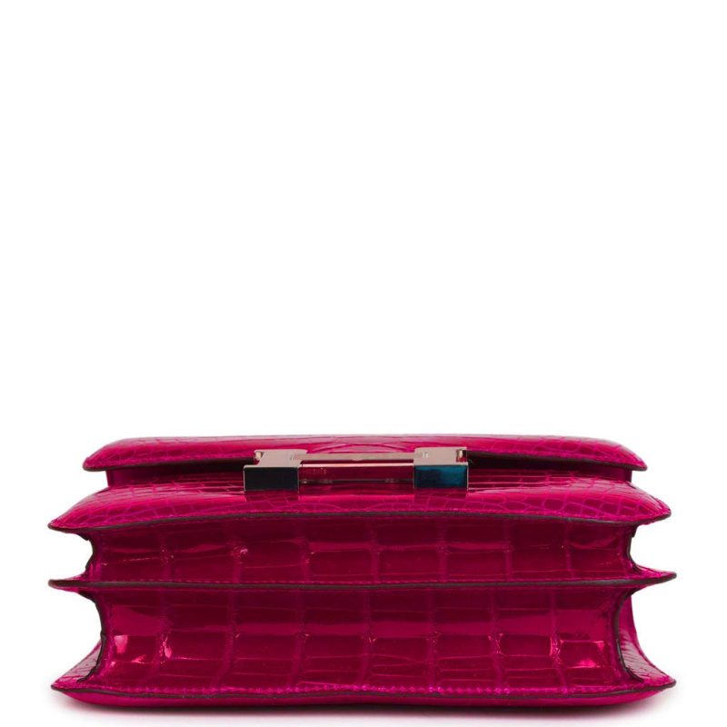 Hermes Constance 18 Rose Pourpre Shiny Alligator Palladium Hardware - Image 5
