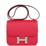 Hermes Constance 18 Rose Extreme Epsom Palladium Hardware